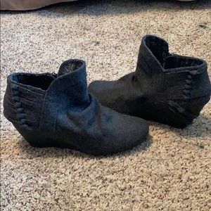 Charcoal grey ankle booties